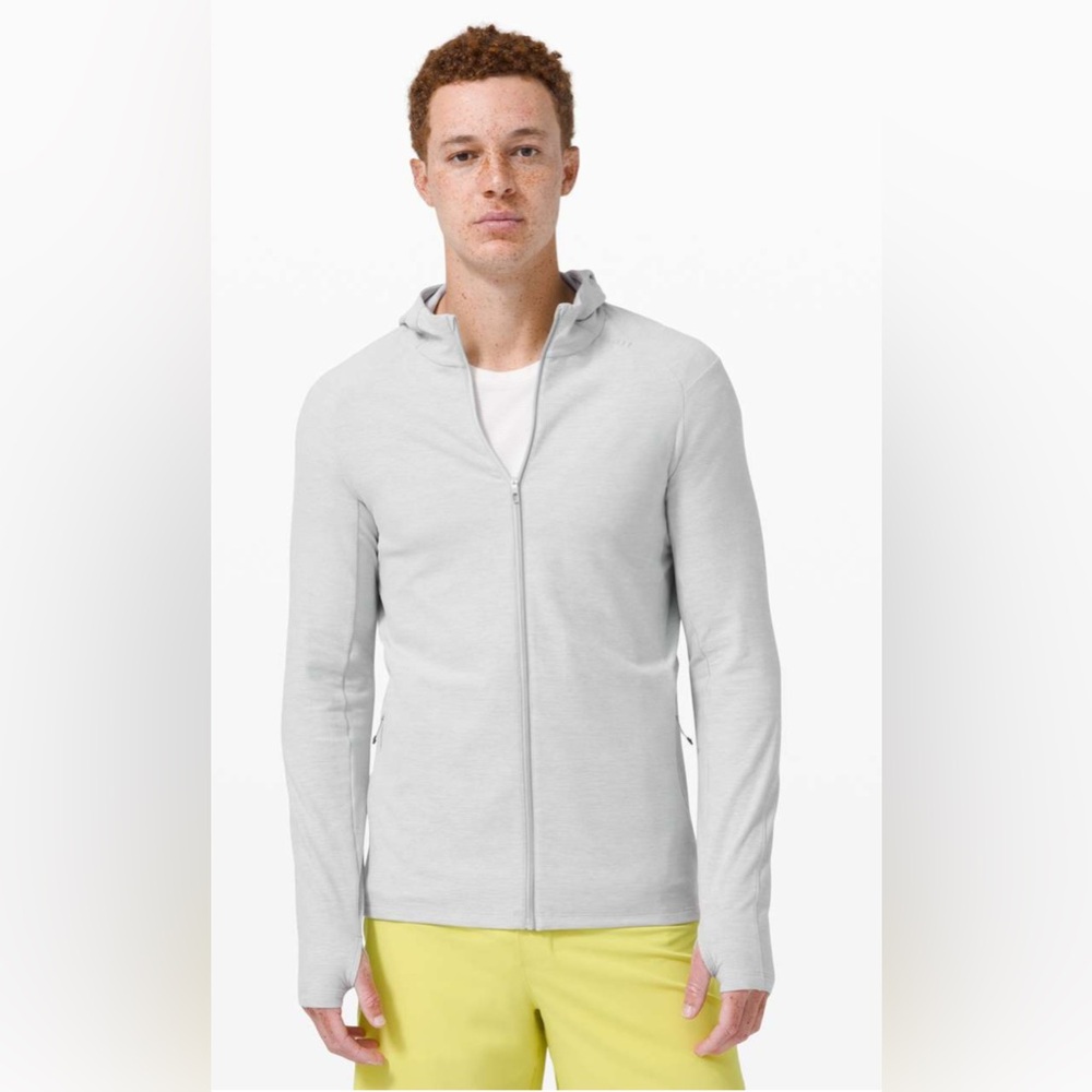 EUC Lululemon Surge Warm Full Zip Men Heathered Sea Salt Color XL Size